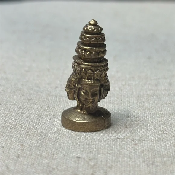 Mini Four Face Buddha Gold Decorative Figurine Knick Knack Collectible Vintage - Picture 3 of 7